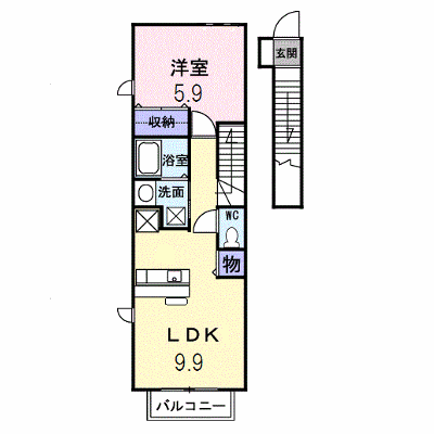 スペランツァ 203【管理NO：1-012658901-02030】 ★家具家電は申し込み後に搬入します★ ★2026年10月中旬入居可能★の外観画像