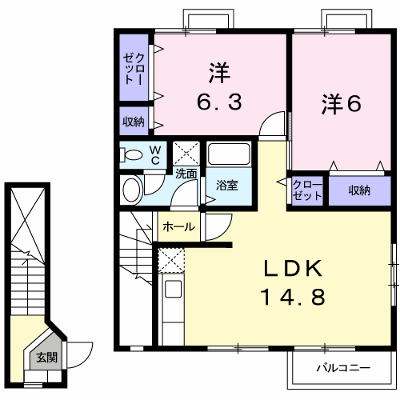 ドゥー　ベルジュ　Ａ 203【管理NO：1-012639001-02030】 ★家具家電は申し込み後に搬入します★の外観画像