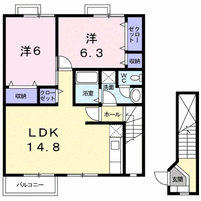 ドゥー　ベルジュ　Ａ 202【管理NO：1-012639001-02020】 ★家具家電は申し込み後に搬入します★の外観画像