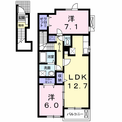 アルカンシエルＡ 201【管理NO：1-016549901-02010】 ★家具家電は申し込み後に搬入します★の外観画像