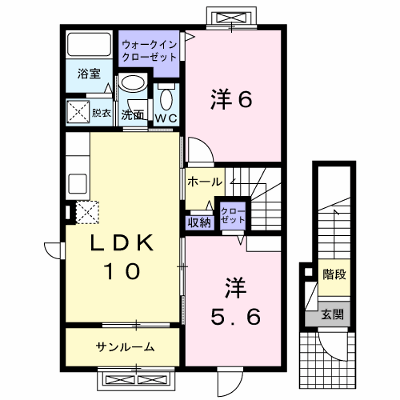 ボンヌ・シャンス 201【管理NO：1-018521801-02010】 ★家具家電は申し込み後に搬入します★ ★2026年10月中旬入居可能★の外観画像