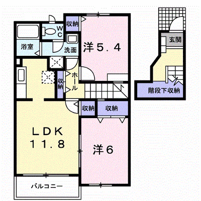 アメニティー神野 202【管理NO：1-011507301-02020】 ★家具家電は申し込み後に搬入します★ ★2026年10月中旬入居可能★の外観画像