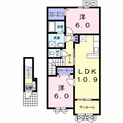 メゾン　パストラルⅡ 205【管理NO：1-024705801-02040】 ★家具家電は申し込み後に搬入します★ ★2026年10月上旬入居可能★の外観画像