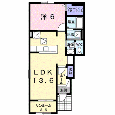 クラージュ　Ⅱ 101【管理NO：1-018644202-01010】 ★家具家電は申し込み後に搬入します★の外観画像