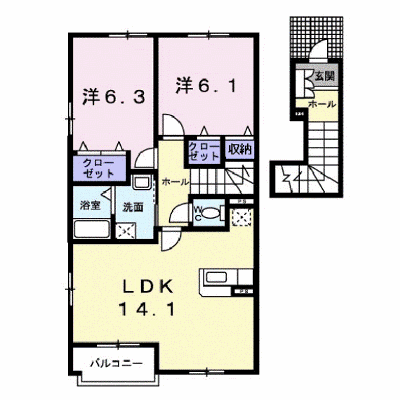 ル　コルヌイエＢ 204【管理NO：1-013336002-02040】 ★家具家電は申し込み後に搬入します★ ★2026年09月下旬入居可能★の外観画像