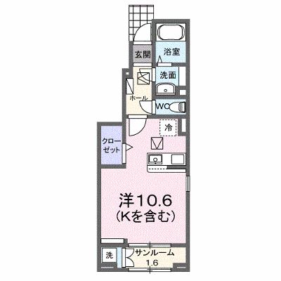 Ｋ’ｓスマルトＢ 101【管理NO：1-027291701-01010】 ★家具家電は申し込み後に搬入します★ ★2026年11月下旬入居可能★の外観画像