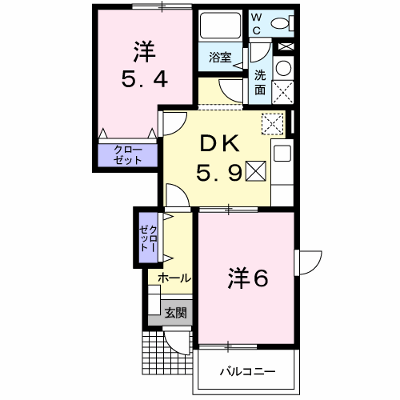 エヴァーグリーンＩ 103【管理NO：1-011706005-01030】 ★家具家電は申し込み後に搬入します★ ★2026年10月上旬入居可能★の外観画像