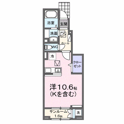 ホーリープレイス唐津　Ⅰ 104【管理NO：1-027451001-01040】 ★家具家電は申し込み後に搬入します★の外観画像
