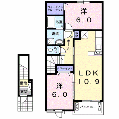 ソレイユプロムナードⅡ 203【管理NO：1-022874101-02030】 ★家具家電は申し込み後に搬入します★ ★2026年10月中旬入居可能★の外観画像