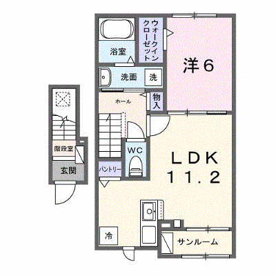 アンフィニ　アムールⅠ 202【管理NO：1-028512401-02020】 ★家具家電は申し込み後に搬入します★ ★2026年09月下旬入居可能★の外観画像