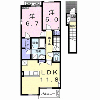 リ・ブロン福浜Ｂ 205【管理NO：1-024010902-02040】 ★家具家電は申し込み後に搬入します★の外観画像