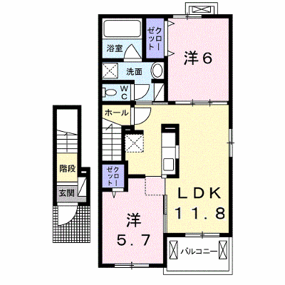 サン・プリムローズⅠ 202【管理NO：1-022814601-02020】 ★家具家電は申し込み後に搬入します★の外観画像
