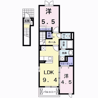 ヒル　クライム 203【管理NO：1-019520401-02030】 ★家具家電は申し込み後に搬入します★ ★2026年09月上旬入居可能★の外観画像