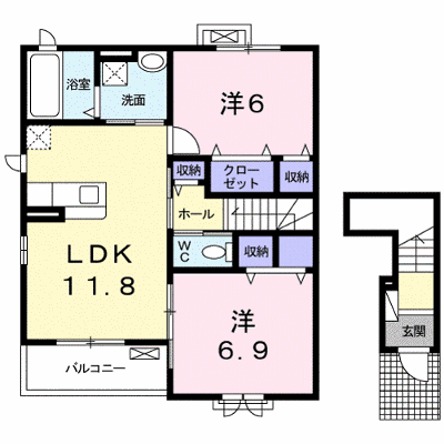 ソレイユ追分 201【管理NO：1-024549901-02010】 ★家具家電は申し込み後に搬入します★の外観画像
