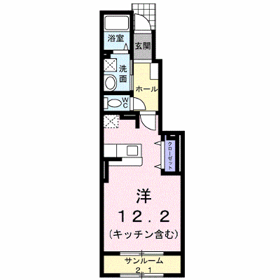 ベル・セゾン 102【管理NO：1-016214601-01020】 ★家具家電は申し込み後に搬入します★ ★2026年10月下旬入居可能★の外観画像