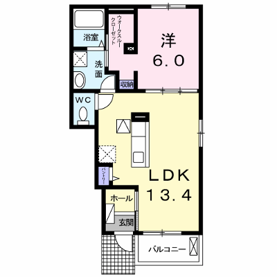 チリエージョⅠ 102【管理NO：1-024754401-01020】 ★家具家電は申し込み後に搬入します★の物件写真1