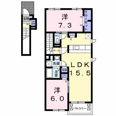 ピースヴィラ袋原南Ⅵ 201【管理NO：1-019954302-02010】 ★家具家電は申し込み後に搬入します★ ★2026年10月上旬入居可能★の外観画像