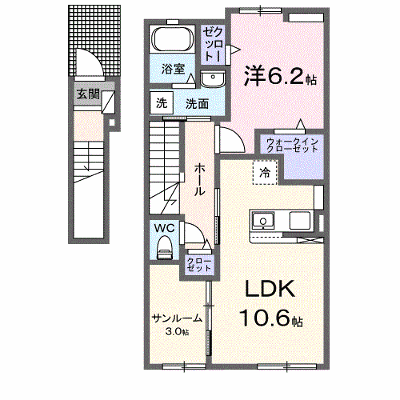 ヴィラ　カレントＣ 201【管理NO：1-027956001-02010】 ★家具家電は申し込み後に搬入します★ ★2026年10月上旬入居可能★の外観画像