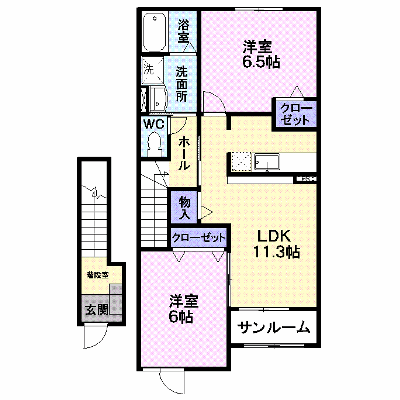 オークガーデンＢ 202【管理NO：1-014809302-02020】 ★家具家電は申し込み後に搬入します★ ★2026年09月下旬入居可能★の外観画像