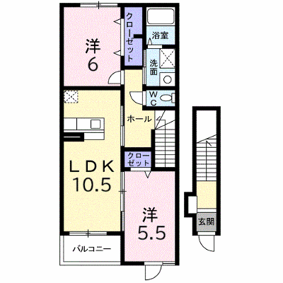 レクエルド小倉寺Ⅵ 203【管理NO：1-013721502-02030】 ★家具家電は申し込み後に搬入します★ ★2026年10月下旬入居可能★の外観画像