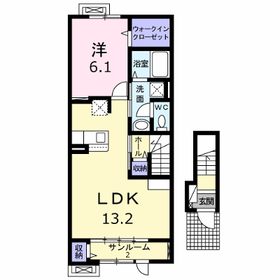アリエッタＢ 202【管理NO：1-027077802-02020】 ★家具家電は申し込み後に搬入します★ ★2026年09月中旬入居可能★の外観画像