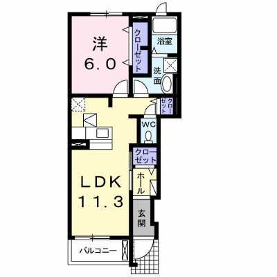 エレガンシア 102【管理NO：1-017218701-01020】 ★家具家電は申し込み後に搬入します★ ★2026年10月中旬入居可能★の外観画像