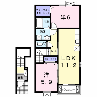 ウッディー・パレス 203【管理NO：1-016038801-02030】 ★家具家電は申し込み後に搬入します★ ★2026年10月中旬入居可能★の外観画像