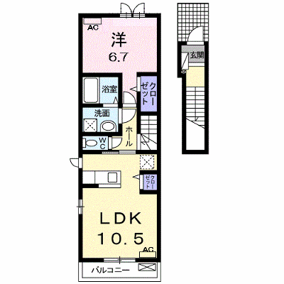 ロジュマンＨ 205【管理NO：1-022200402-02040】 ★家具家電は申し込み後に搬入します★ ★2026年10月上旬入居可能★の外観画像