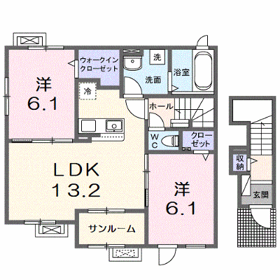 フローラ長浜 201【管理NO：1-027132201-02010】 ★家具家電は申し込み後に搬入します★ ★2026年10月下旬入居可能★の外観画像