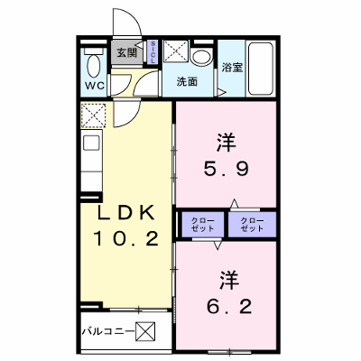 アルストロメリアⅤ 302【管理NO：1-028464801-03020】 ★家具家電は申し込み後に搬入します★ ★2026年10月上旬入居可能★の外観画像
