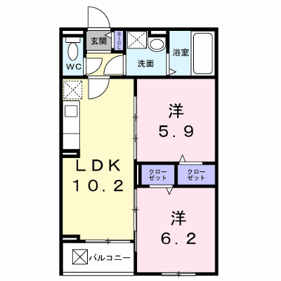 アルストロメリアⅤ 202【管理NO：1-028464801-02020】 ★家具家電は申し込み後に搬入します★ ★2026年10月上旬入居可能★の外観画像
