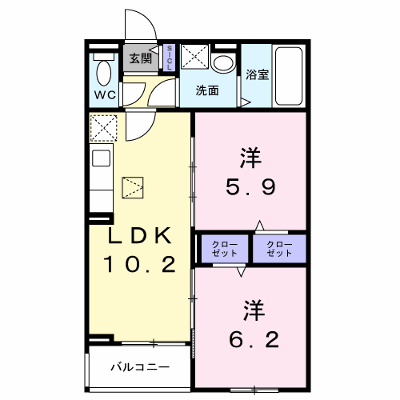 アルストロメリアⅤ 102【管理NO：1-028464801-01020】 ★家具家電は申し込み後に搬入します★ ★2026年10月上旬入居可能★の外観画像