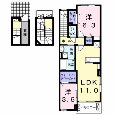 メゾン・フルール 301【管理NO：1-020669001-03010】 ★家具家電は申し込み後に搬入します★ ★2026年10月上旬入居可能★の外観画像