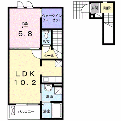ヴィラ・プリムローズ 202【管理NO：1-018663401-02020】 ★家具家電は申し込み後に搬入します★ ★2026年09月中旬入居可能★の外観画像