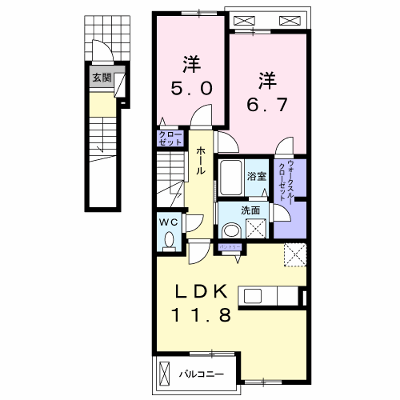 Ｍａｒｉａｇｅ　Ｆ 202【管理NO：1-024834104-02020】 ★家具家電は申し込み後に搬入します★の外観画像