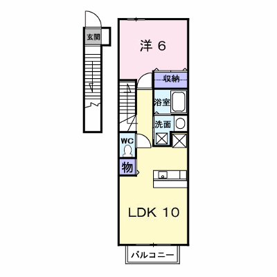 プラシード 203【管理NO：1-014066801-02030】 ★家具家電は申し込み後に搬入します★ ★2026年10月上旬入居可能★の外観画像