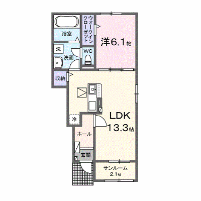 フェリーチェⅠ 104【管理NO：1-026938201-01040】 ★家具家電は申し込み後に搬入します★の外観画像