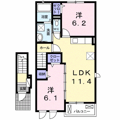 カーサ　コリドールＡ 203【管理NO：1-020564101-02030】 ★家具家電は申し込み後に搬入します★ ★2026年09月上旬入居可能★の外観画像