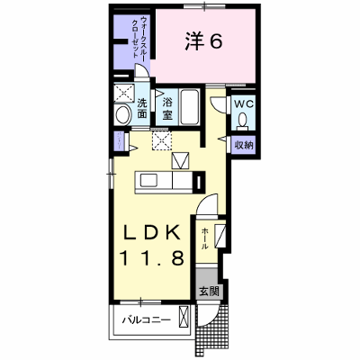 フォーク　Ｋ４ 101【管理NO：1-023433901-01010】 ★家具家電は申し込み後に搬入します★ ★2026年09月下旬入居可能★の外観画像