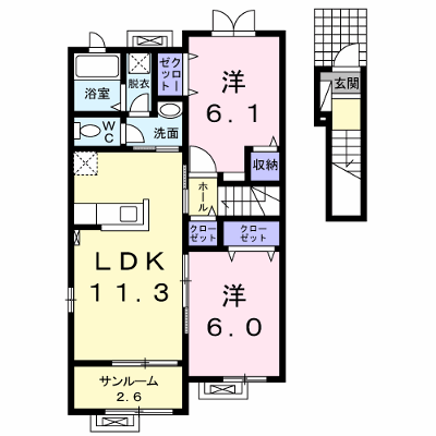 ラフィネⅣ 204【管理NO：1-018500301-02040】 ★家具家電は申し込み後に搬入します★ ★2026年10月中旬入居可能★の外観画像