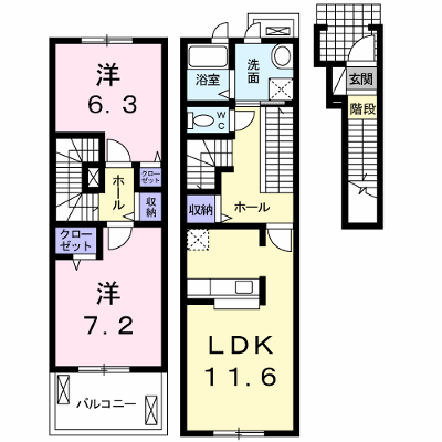 ランド　ピースＢ 209【管理NO：1-017619402-02090】 ★家具家電は申し込み後に搬入します★ ★2026年10月中旬入居可能★の外観画像