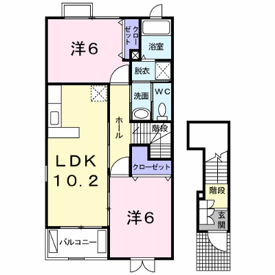 アムールベルＢ 201【管理NO：1-014042302-02010】 ★家具家電は申し込み後に搬入します★の外観画像