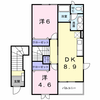 ファミーユ古里　Ｂ 202【管理NO：1-011503702-02020】 ★家具家電は申し込み後に搬入します★ ★2026年10月中旬入居可能★の外観画像