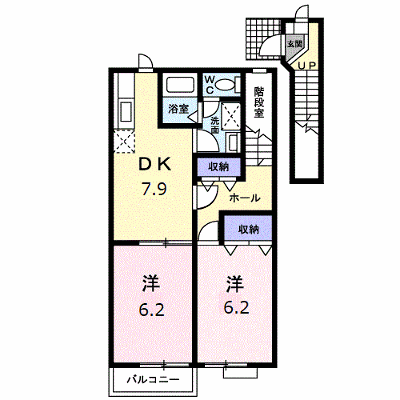 エレガントハイム岩松北 202【管理NO：1-009490701-02020】 ★家具家電は申し込み後に搬入します★ ★2026年10月上旬入居可能★の外観画像
