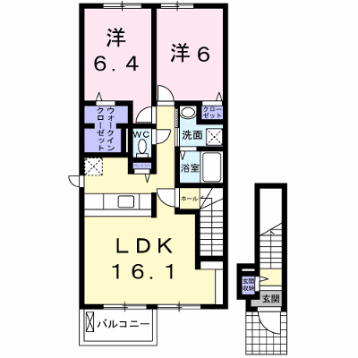 ベル・セーズⅡ 201【管理NO：1-020273502-02010】 ★家具家電は申し込み後に搬入します★ ★2026年10月上旬入居可能★の外観画像