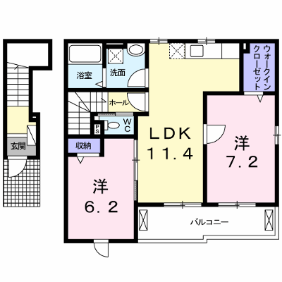 エスポワールＳ 202【管理NO：1-020238801-02020】 ★家具家電は申し込み後に搬入します★ ★2026年10月中旬入居可能★の外観画像