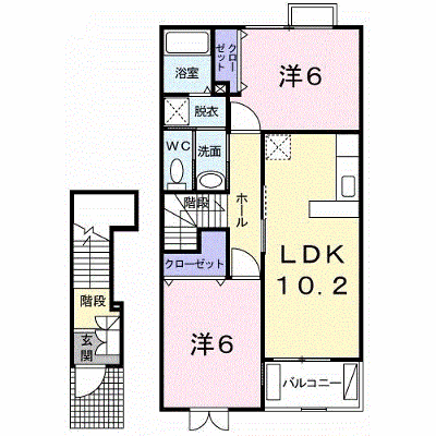 フラジオレット 203【管理NO：1-012691801-02030】 ★家具家電は申し込み後に搬入します★ ★2026年11月中旬入居可能★の外観画像