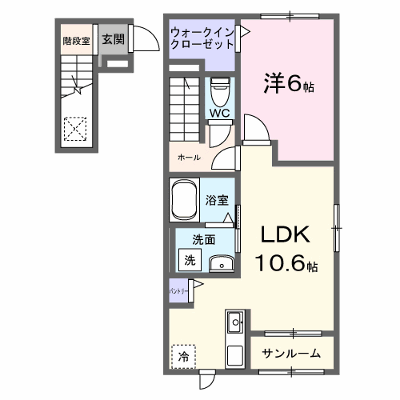 ビビⅡ 201【管理NO：1-028856101-02010】 ★家具家電は申し込み後に搬入します★ ★2027年01月下旬入居可能★の外観画像