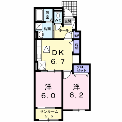 トゥインクル　Ａ 104【管理NO：1-022362801-01040】 ★家具家電は申し込み後に搬入します★ ★2026年10月上旬入居可能★の外観画像