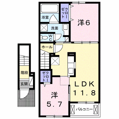 エーデルハイム東松山　Ｂ棟 203【管理NO：1-020663702-02030】 ★家具家電は申し込み後に搬入します★ ★2026年10月上旬入居可能★の外観画像